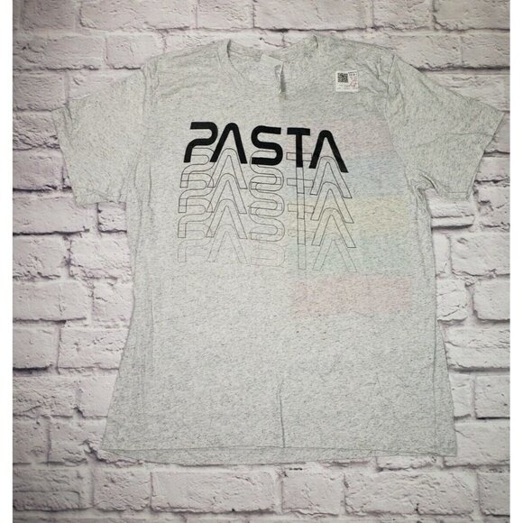 Pasta- Nasa Parody Graphic Short-Sleeve T-Shirt Size Large Heathered Grey - Picture 1 of 4